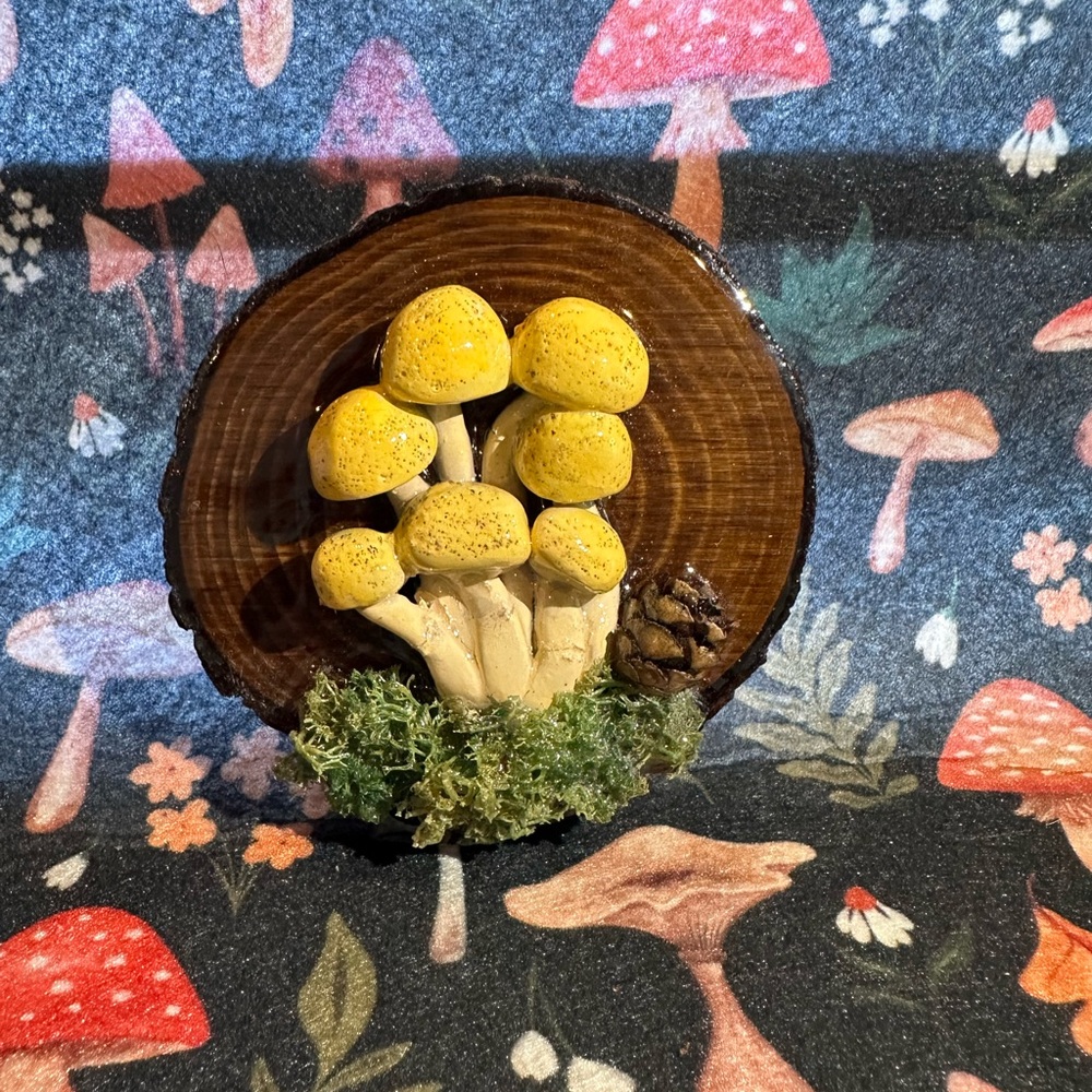 Yellow Mushroom Refrigerator Art